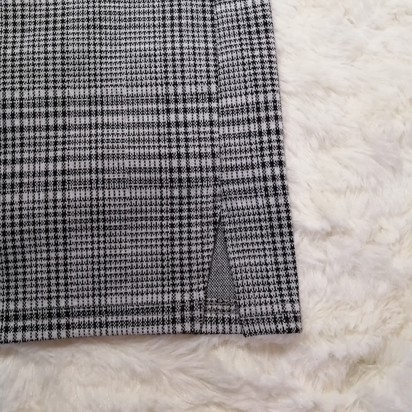 Antistar Soft Plaid Mini Skirt With Thigh Slit - Picture 3 of 7